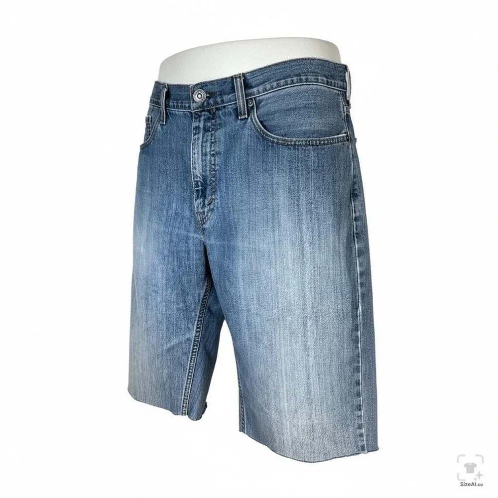 Levis 559 Shorts Mens 36 Blue Medium Wash Relaxed Fit 12 Inseam Denim Casual